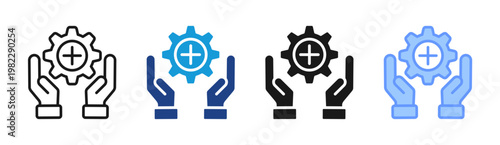 Service Support icon set multiple style collection
