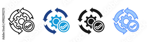 Automation Cycle icon set multiple style collection