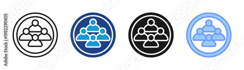 Network Community icon set multiple style collection