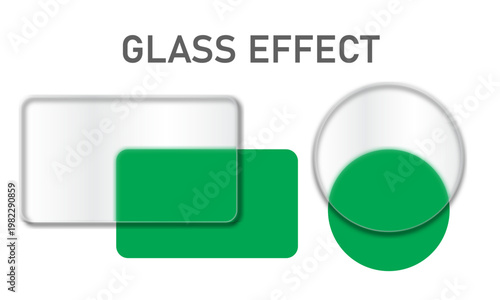 Abstract frosted Glass Effect vector elements for UI UX design interface.