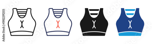 Sports Bra icon set multiple style collection