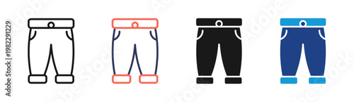 Sweatpants icon set multiple style collection