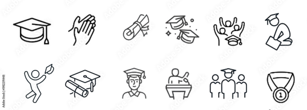 Obraz premium Graduation Icon Set
