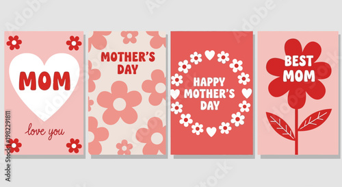A Mother's Day celebration with best mom greeting cards and floral designs on a table