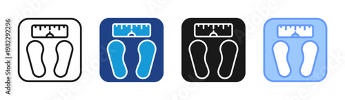 Body Scale icon set multiple style collection