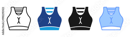 Sports Bra icon set multiple style collection