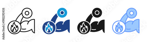 Fat Burn icon set multiple style collection