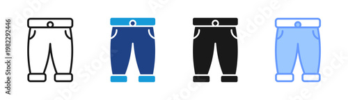 Sweatpants icon set multiple style collection