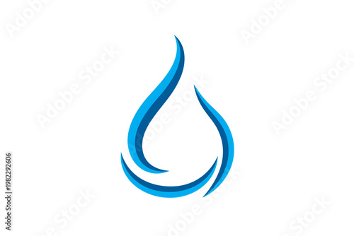 Elegant blue water drop vector design element for freshness purity