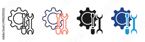 System Tools icon set multiple style collection