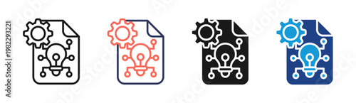Innovation Idea icon set multiple style collection