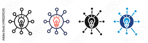 Network Idea icon set multiple style collection