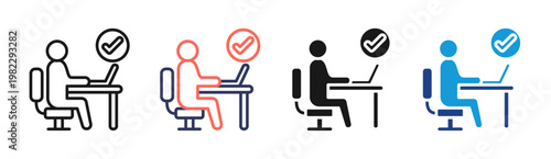 Remote Work icon set multiple style collection