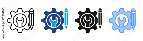 Dev Tools icon set multiple style collection