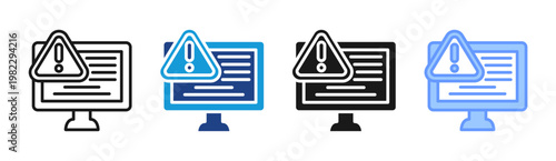 System Alert icon set multiple style collection