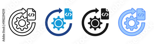 System Update icon set multiple style collection