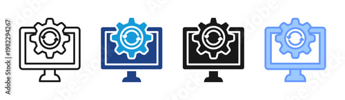 System Control icon set multiple style collection