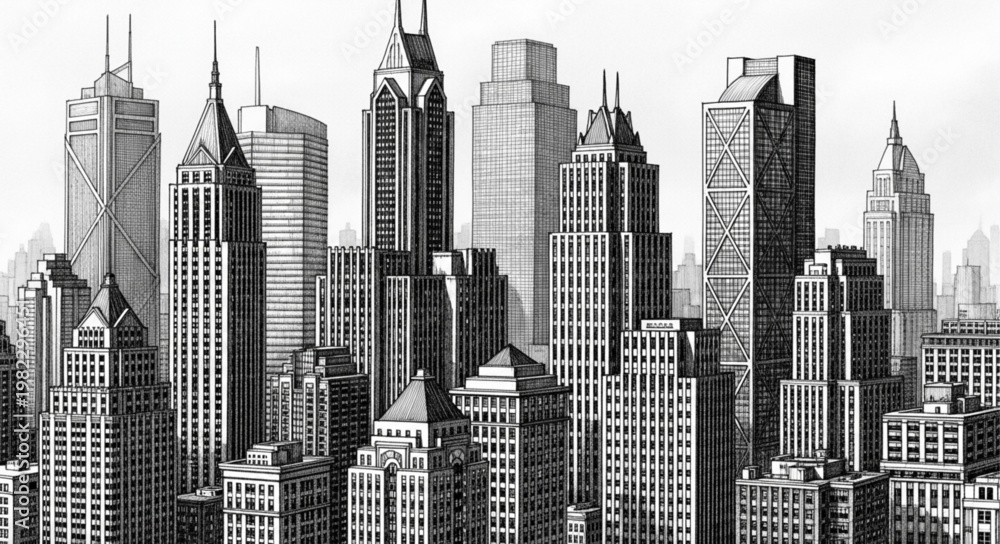 Naklejka premium new york city skyline