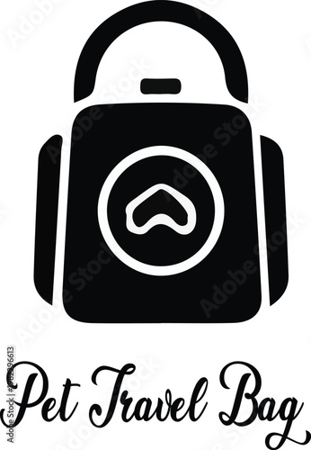 A professional photo camera lens icon vector design featuring a business travel suitcase illustration with a secure padlock sign and luggage handle object