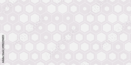 White hexagonal grid abstract background offers clean minimal tech aesthetic with soft glossy panels, subtle shadows, faint connection lines and geometric repetition ideal for corporate branding,