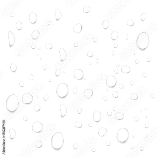 Tableau sur toile Wet glass. Water droplets. Rain drops on glass close up. Png.