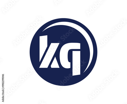KQ sport emblem or team logotype. Ball logo with a combination of Initial letter K and Q for balls shop, sports company, training, club badge.