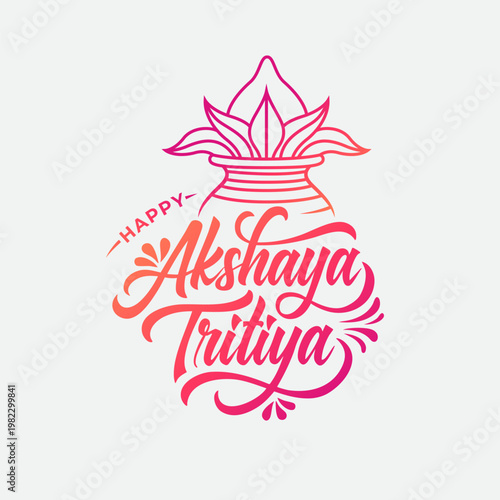 Happy Akshaya Tritiya Typography Design Template
