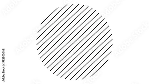 Konstfotografi Black and white diagonal lines circle pattern with line art stripe pattern diago
