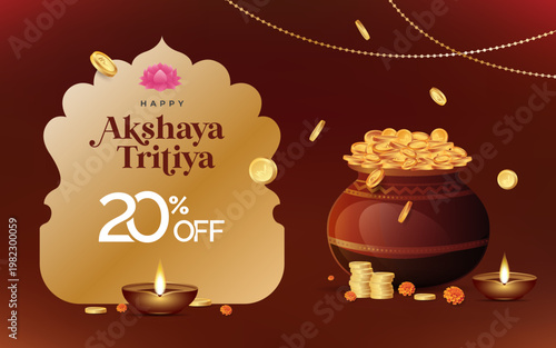 Happy Akshaya Tritiya Festival Background Design Template