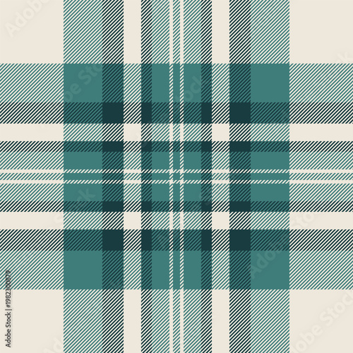 Setting pattern background check, cute texture seamless tartan. Graphic textile fabric vector plaid in white and teal colors.