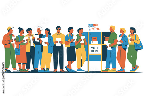 Citizens gather at the polling booth.