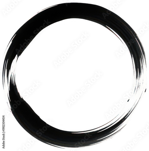 Black circle png Artistic brushstroke cutout Zen enso png Abstract ring cutout Minimalist loop png Hand-drawn circle cutout Ink mark png Japanese brushstroke isolated transparent background image