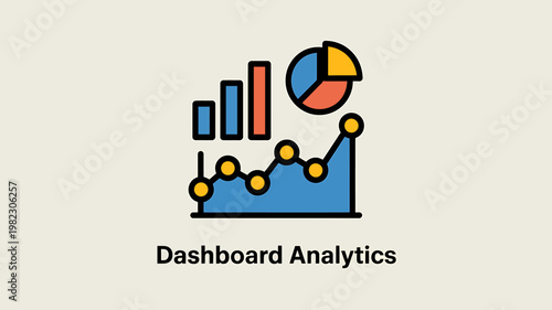 Colorful infographic with charts and graphs for business analytics and statistics