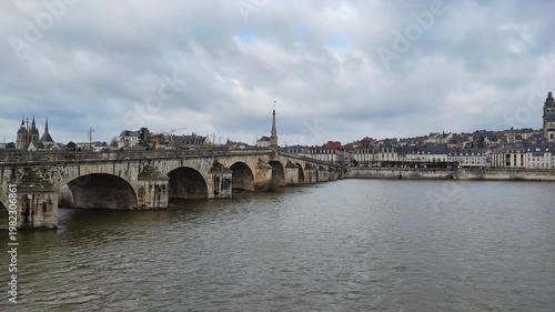 The Jacques Gabriel Bridge across the Loire River in Blois, in France