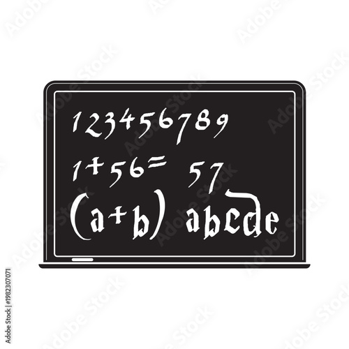 A blackboard with mathematical equations and numbers Vector