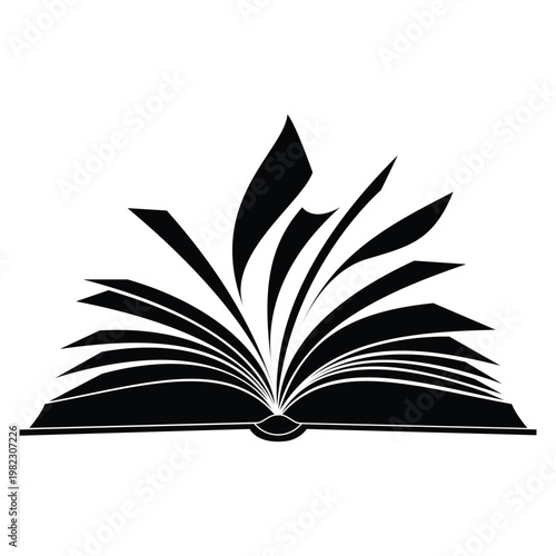 An open book with pages spread wide Vector