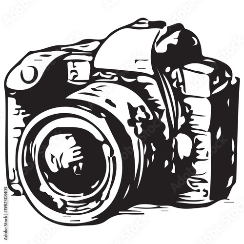 DSLR Camera Photography Equipment Travel Adventure Outdoor Gear Illustration