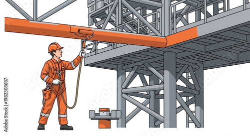 Man in orange safety gear working.