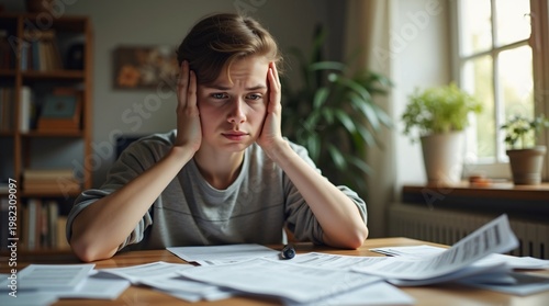Man holding smartphone and looking serious in portrait