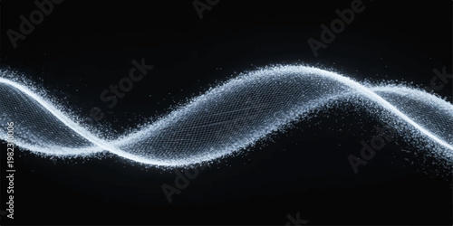 An abstract blue and light background featuring wispy white smoke and dark clouds that resemble a bright lightning storm in the night sky