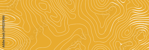 Topographic Map Lines on Yellow Background for Geography and Exploration Concepts