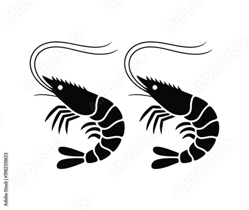 Shrimp icons display marine seafood.