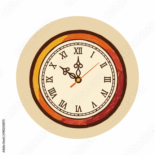 Round Vintage Clock with Roman Numerals for Home Decor, Interior Design, Time Management, Educational Resources, and Lifestyle Blogs