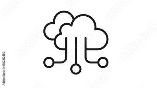 Foto Cloud computing and data network connection vector icon illustration