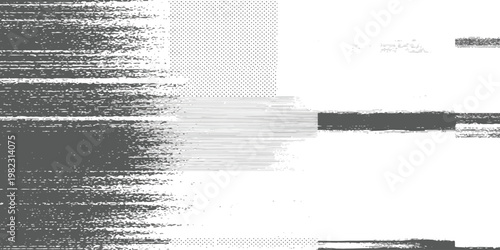 A high contrast abstract digital composition featuring intense monochromatic glitch art textures.