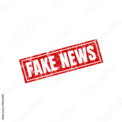 Fake news rubber stamp with grunge effect - vector illustration