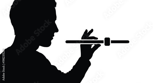 Vector graphic illustration of a person adjusting a horizontal slider control panel for data management and settings