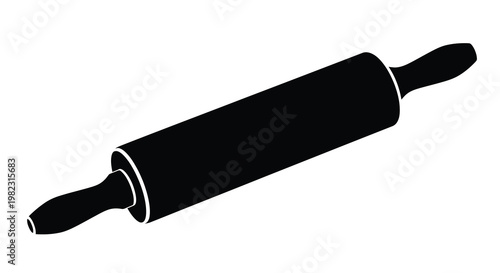 A black and white illustration depicts a classic wooden rolling pin angled for baking high quality