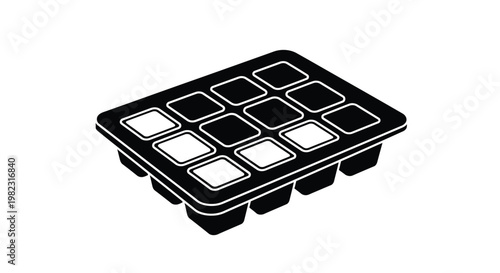 Black ice cube tray design a simple graphic silhouette