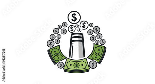 Money and wealth financial symbol illustration.